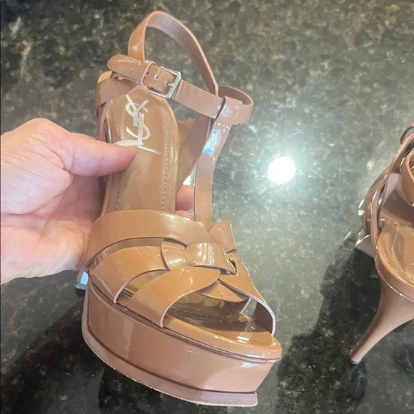 YSL patent leather tributes 105 platform sandals sz 39 - Picture 6 of 17
